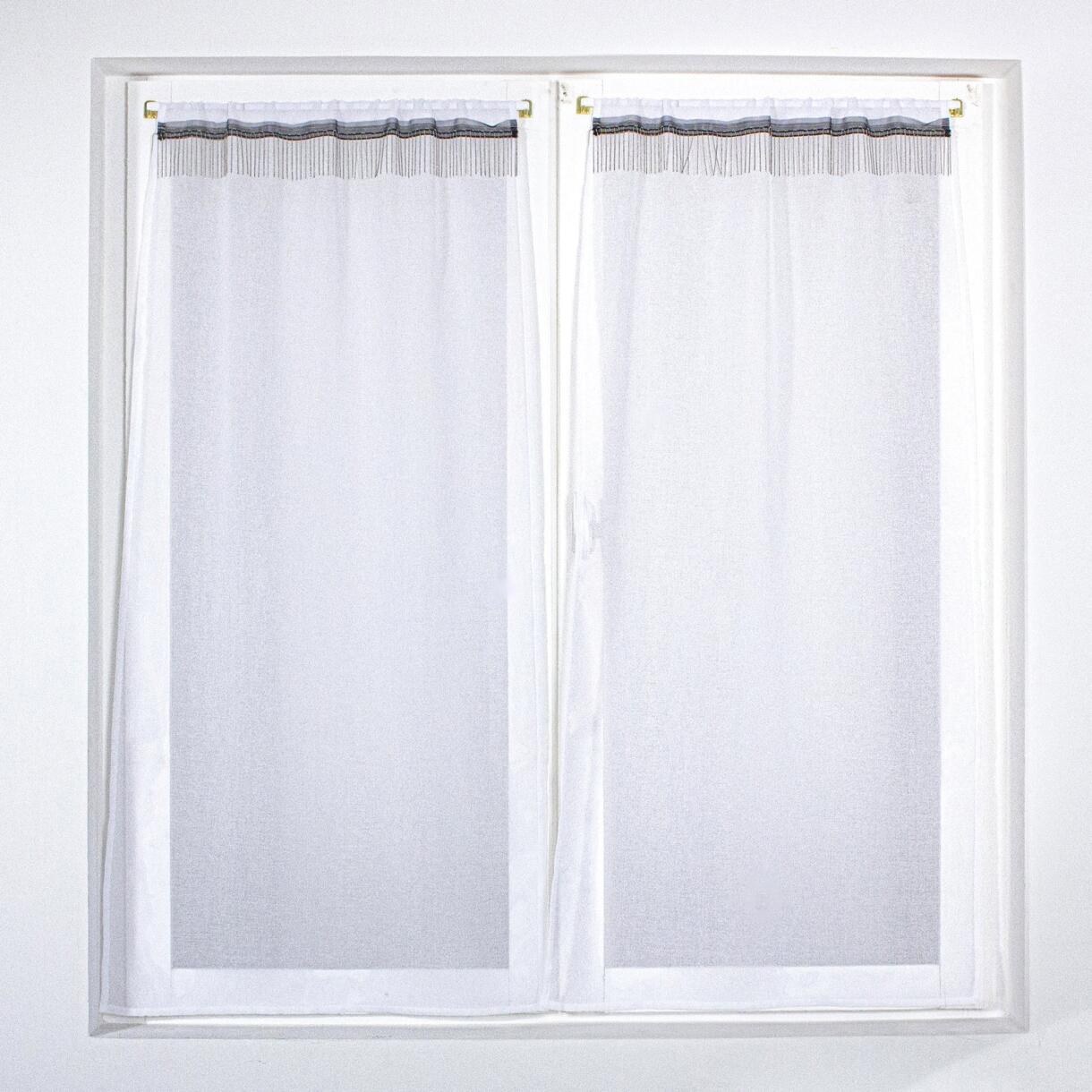 Coppia di tende trasparenti (60 x 120 cm) Shaadee Bianco 1