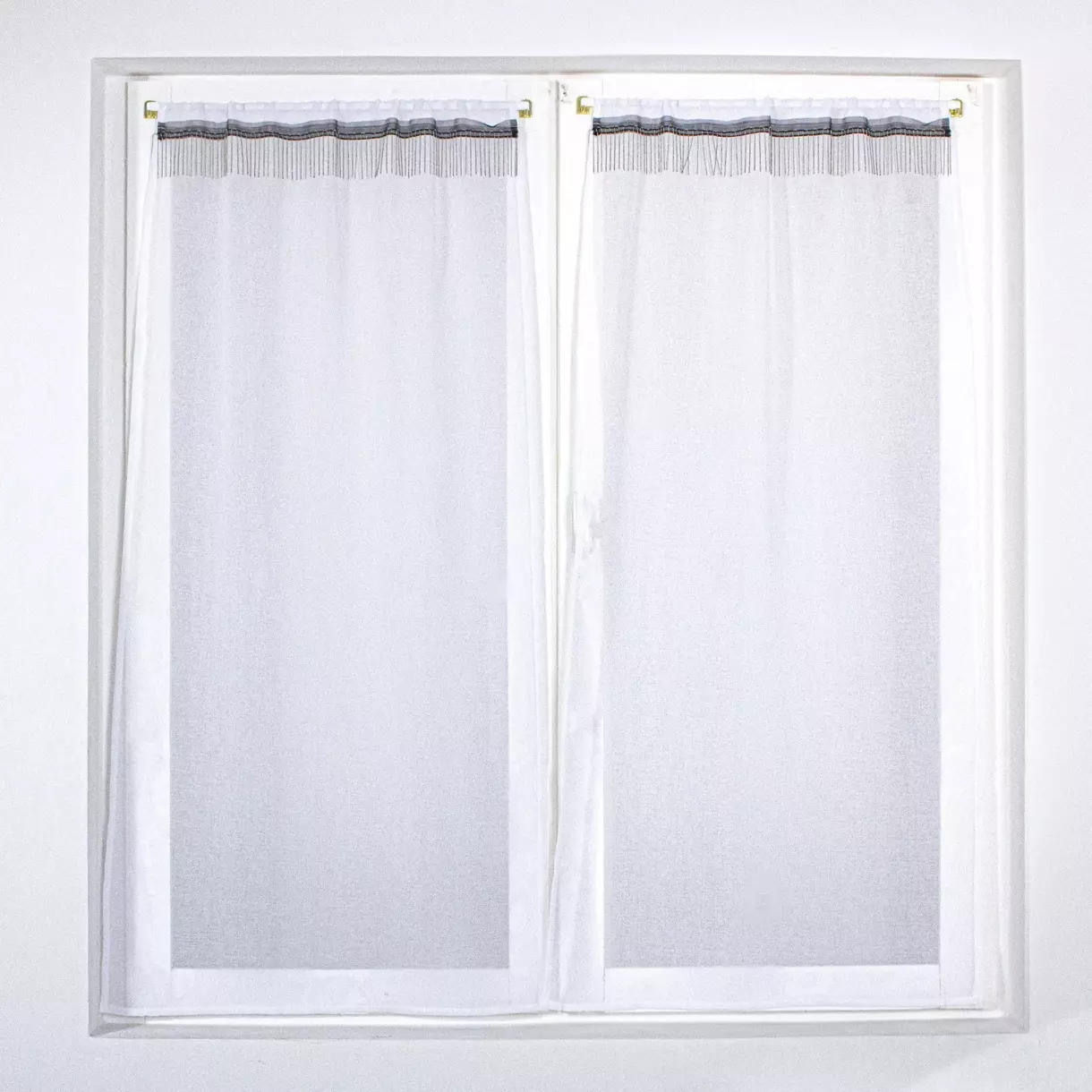 Paire de voilages (60 x 120 cm) Shaadee Blanc 1