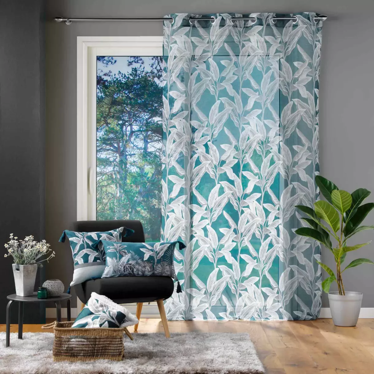 Visillo (140 x 280 cm) Isibelle Azul 1