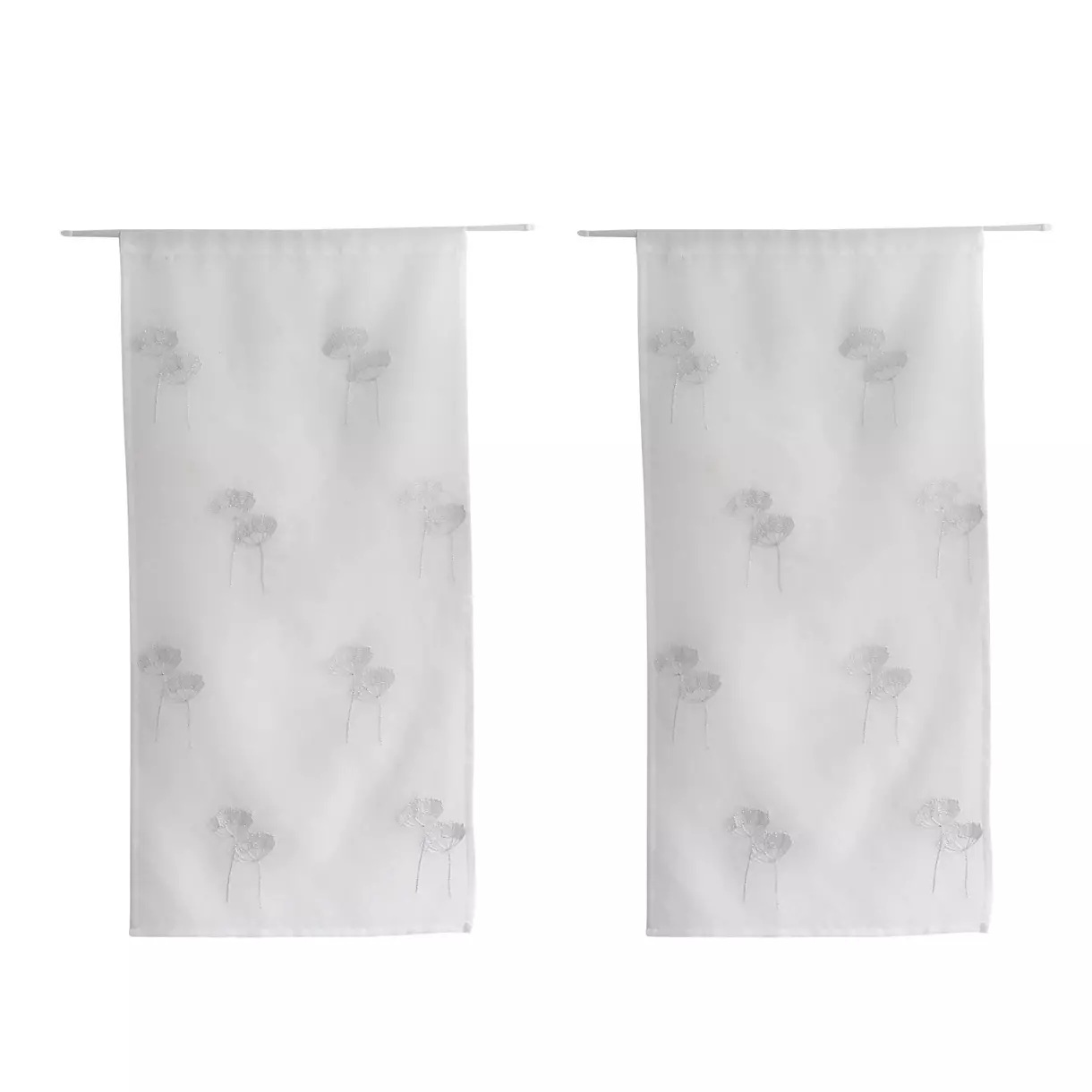 Par de visillos bordados (60 x 120 cm) Cosmos Blanco 1