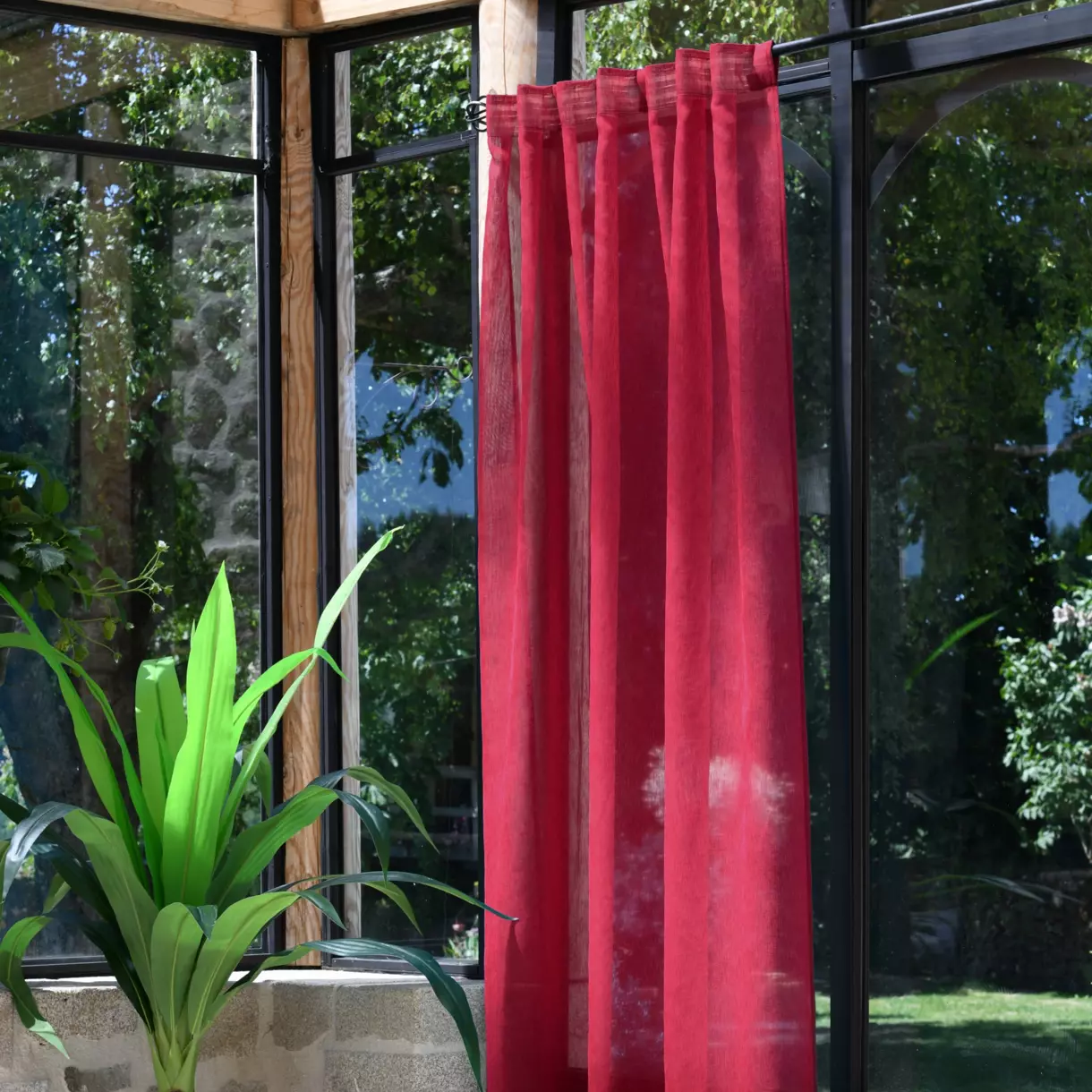 Voilage galon fronceur (140 x 260 cm) Derby Rouge 1