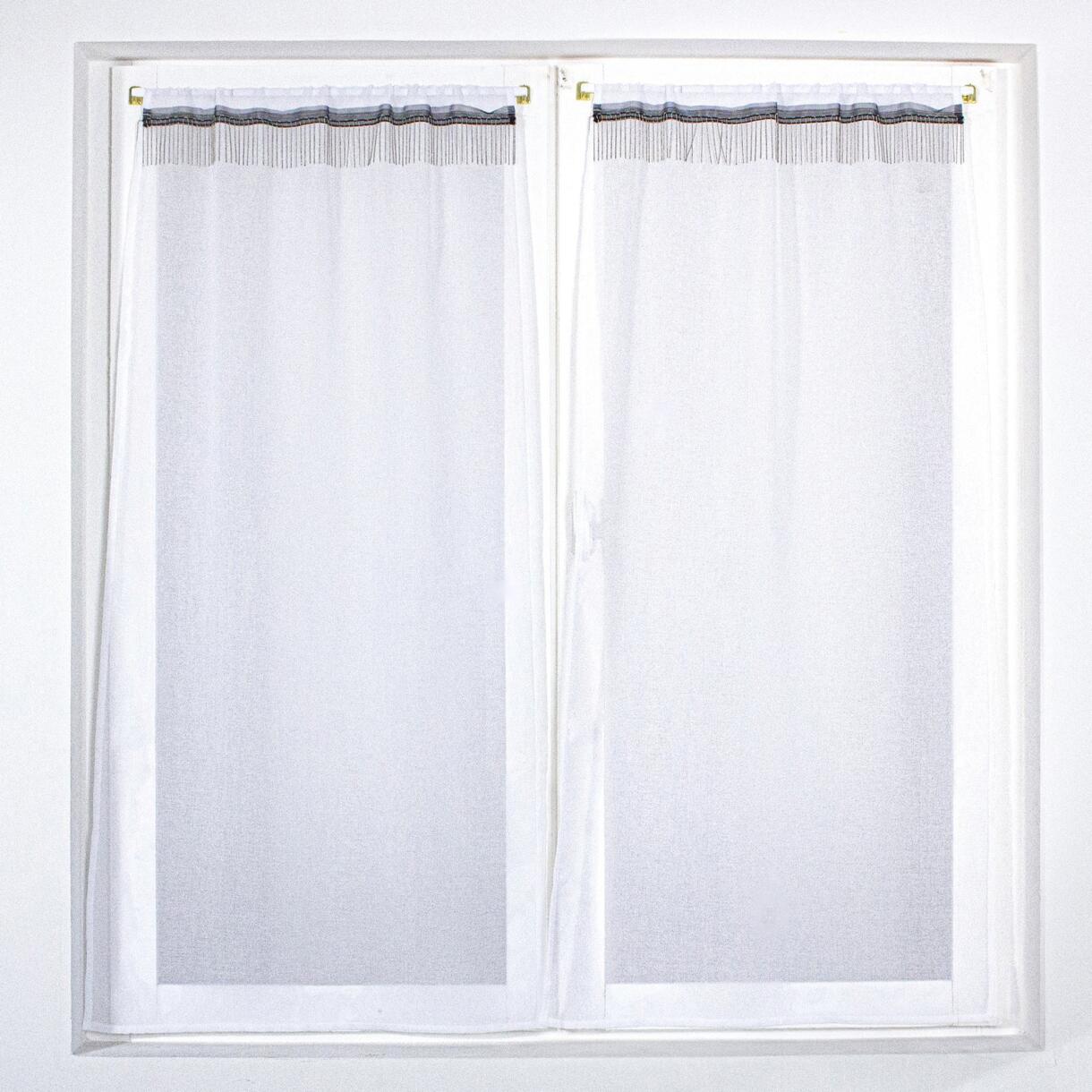 Coppia di tende trasparenti (60 x 160 cm) Shaadee Bianco 1