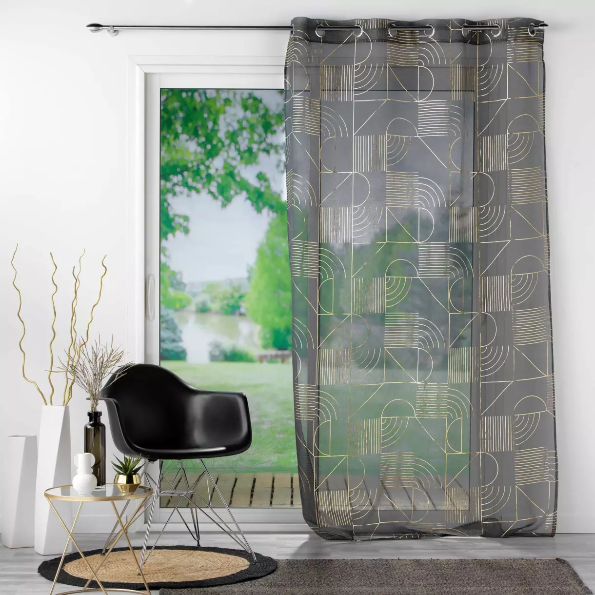 Voilage (140 x 280 cm) Lineor Gris anthracite 1