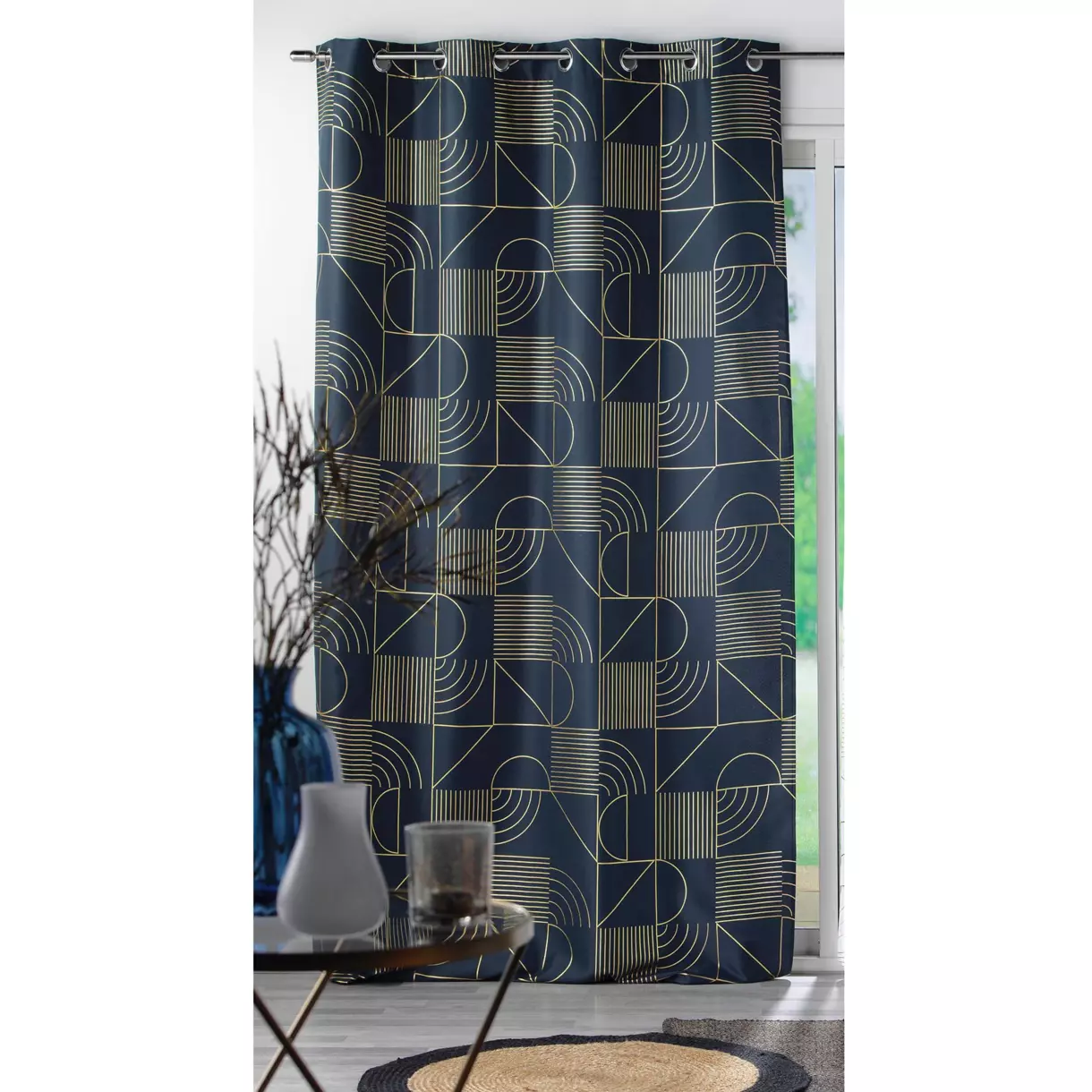 Rideau (140 x 280 cm) Lineor Bleu marine 1