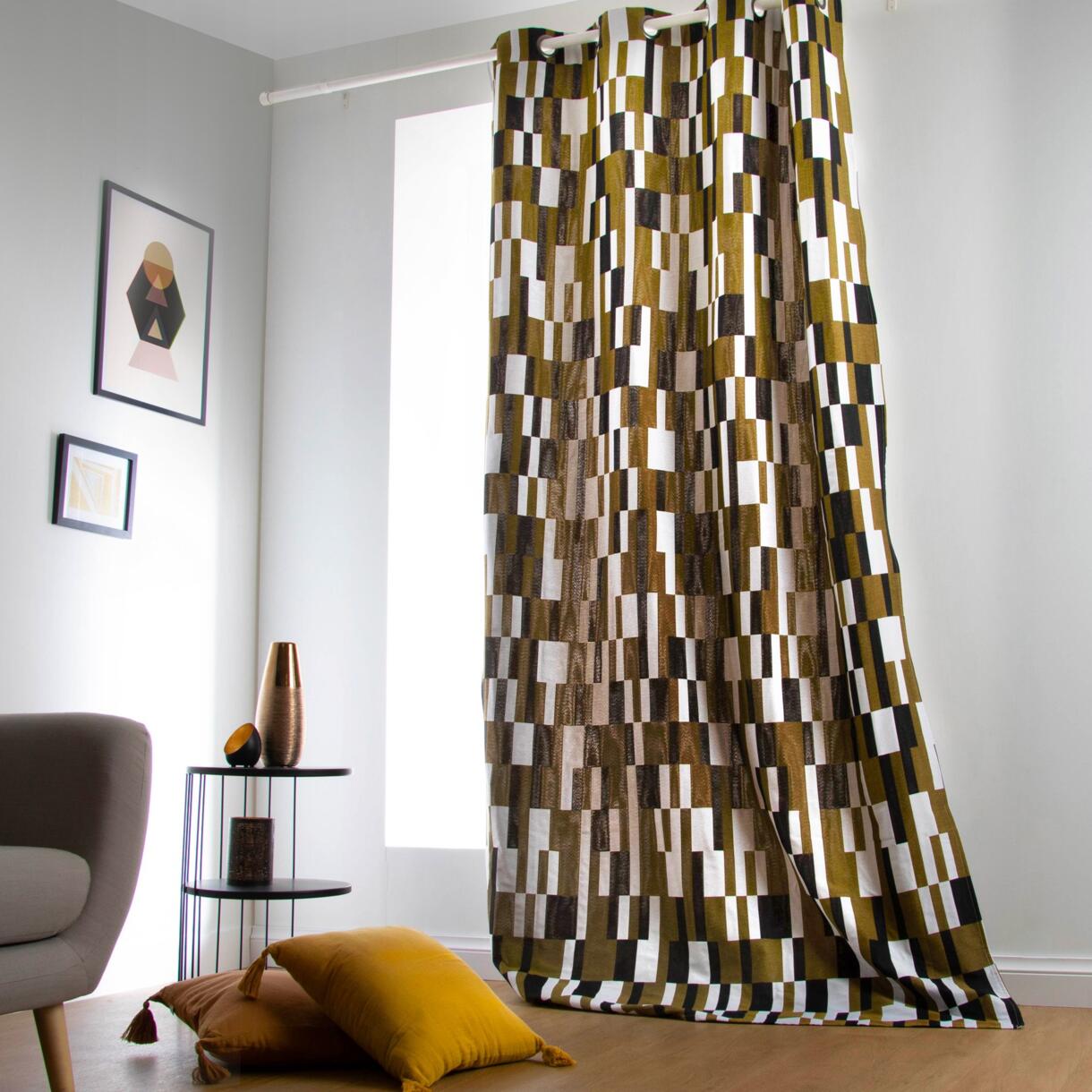 Vorhang (140 x 260 cm) Domino Braun 1