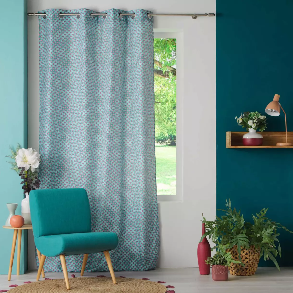 Overgordijn(140 x 260 cm) Havana Blauw 1