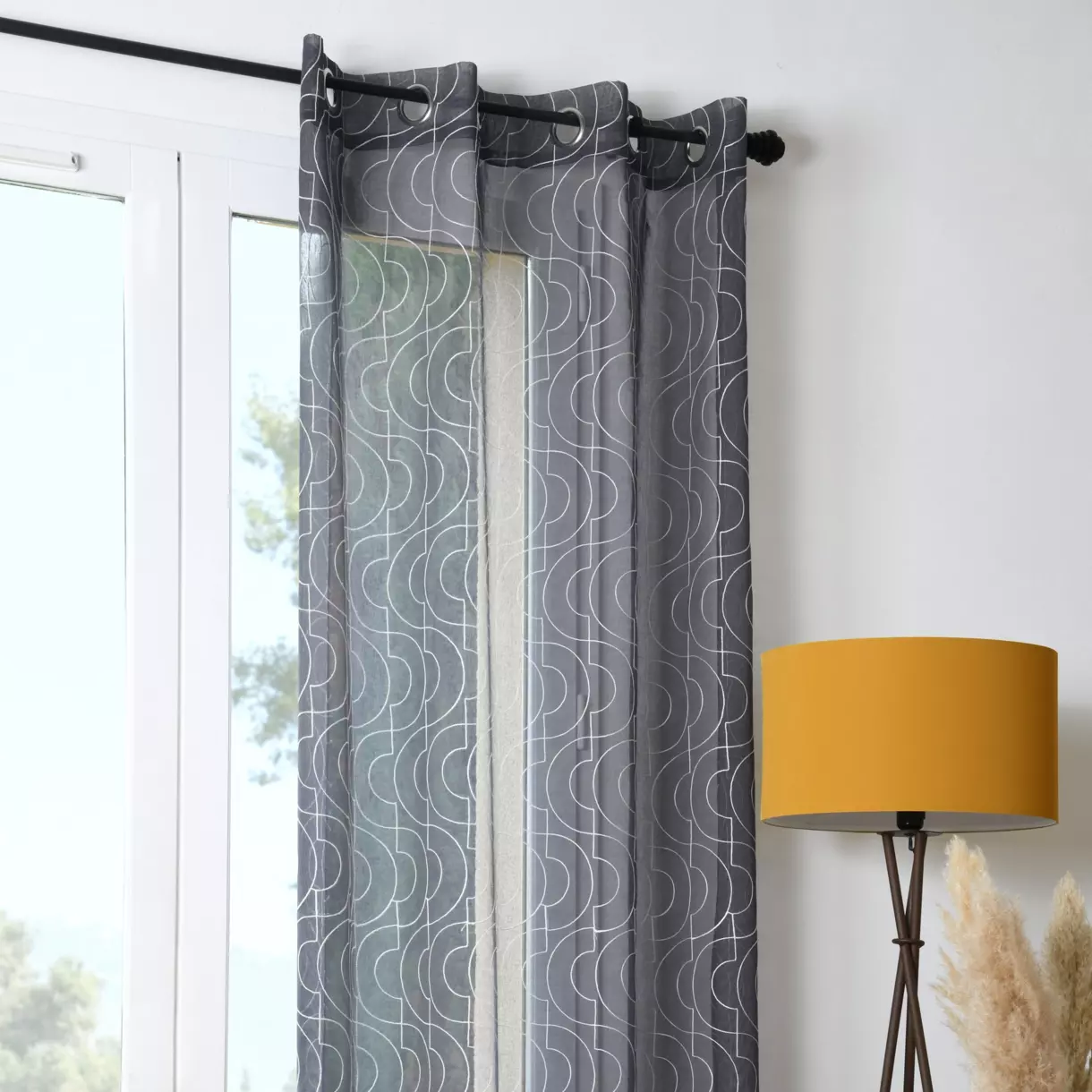 Visillo (140 x 260 cm) Lenny Gris antracita 1