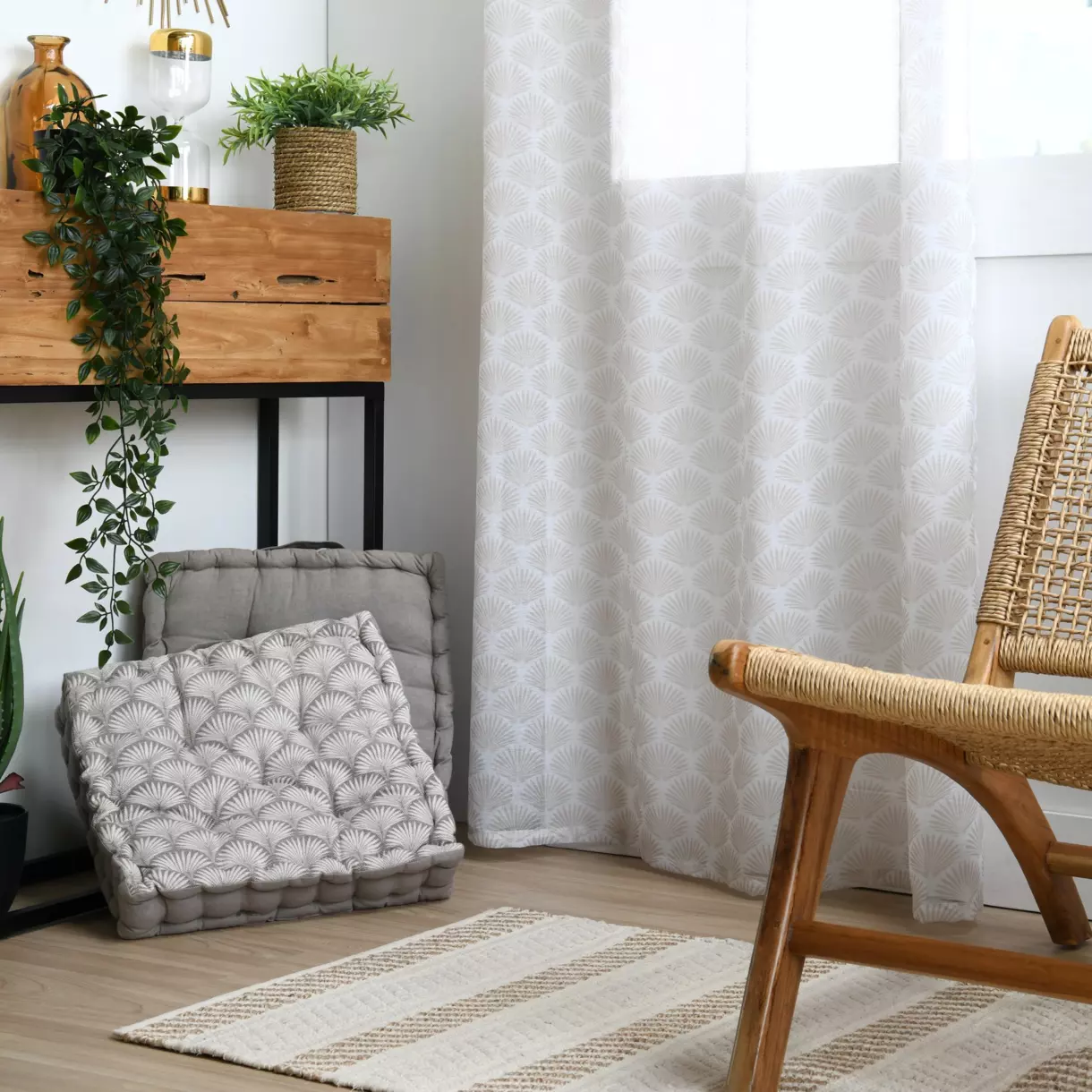 Visillo (140 x 260 cm) Greenmood Beige 1
