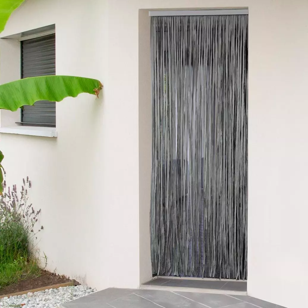 Cortina de puerta (90 x 200 cm) Lanna Verde gris 1