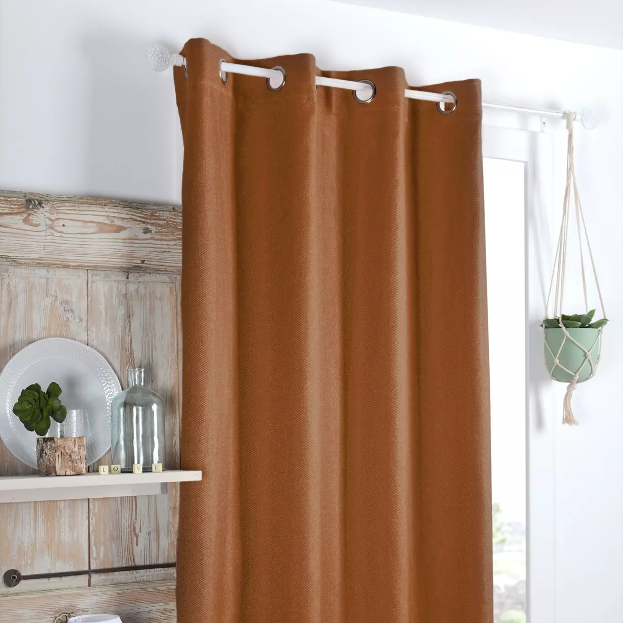 Rideau obscurcissant (140 x 180 cm) Copenhague Marron clair 1