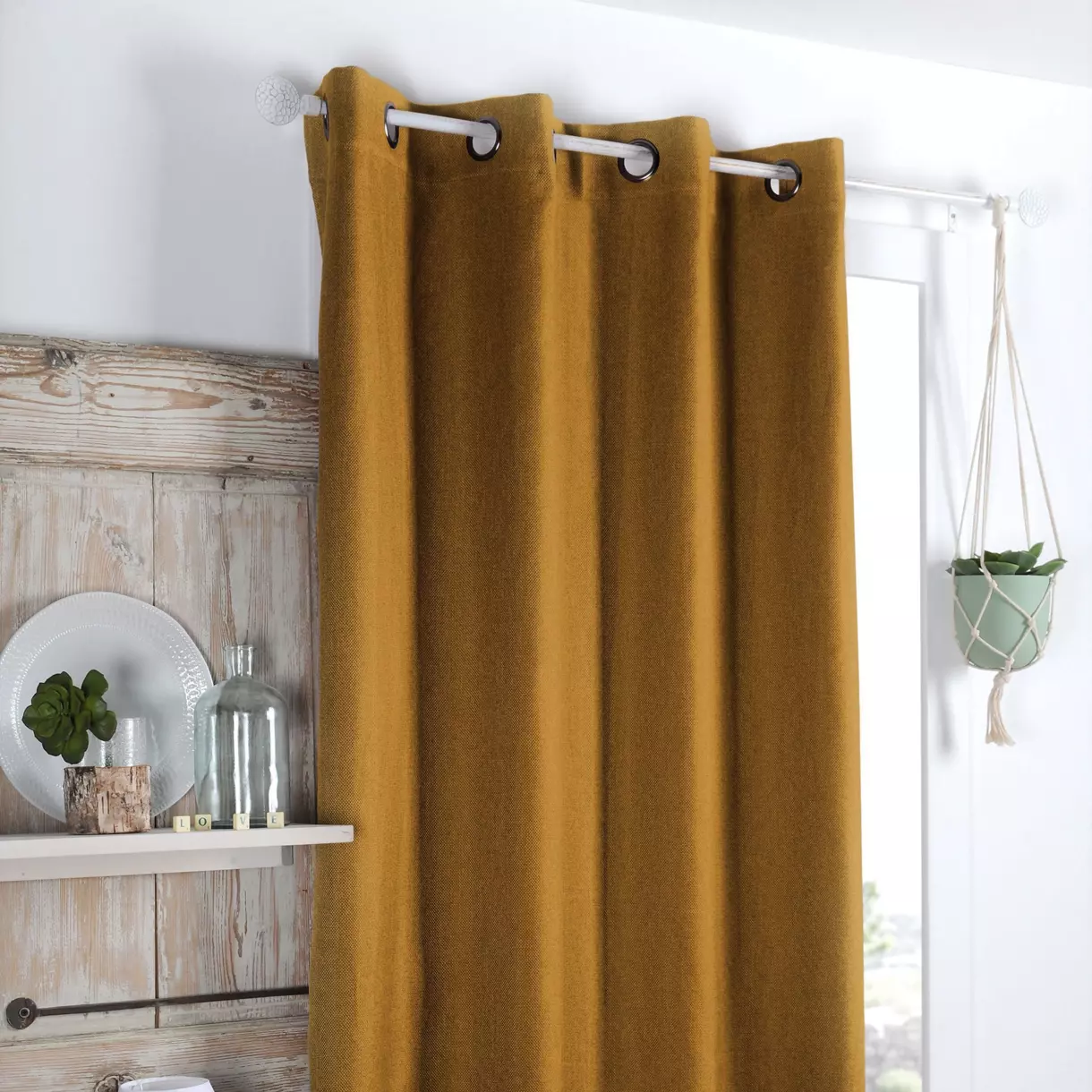 Rideau obscurcissant (140 x 180 cm) Copenhague Jaune moutarde 1