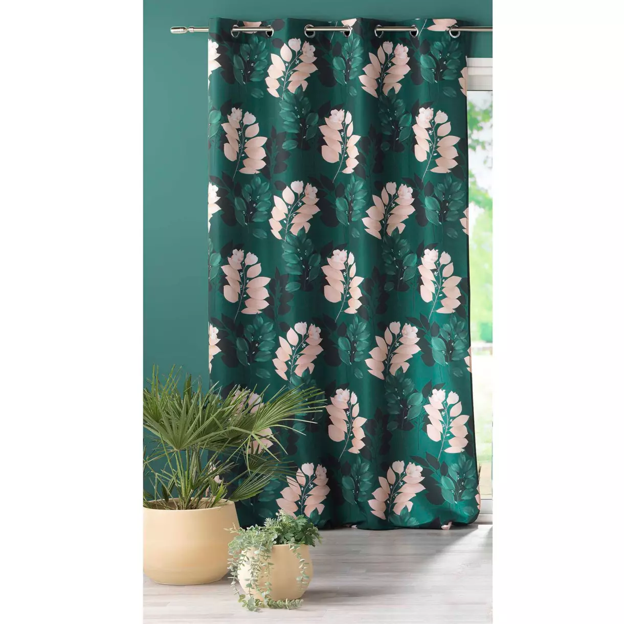 Rideau (140 x 260 cm) Belline Vert émeraude 1