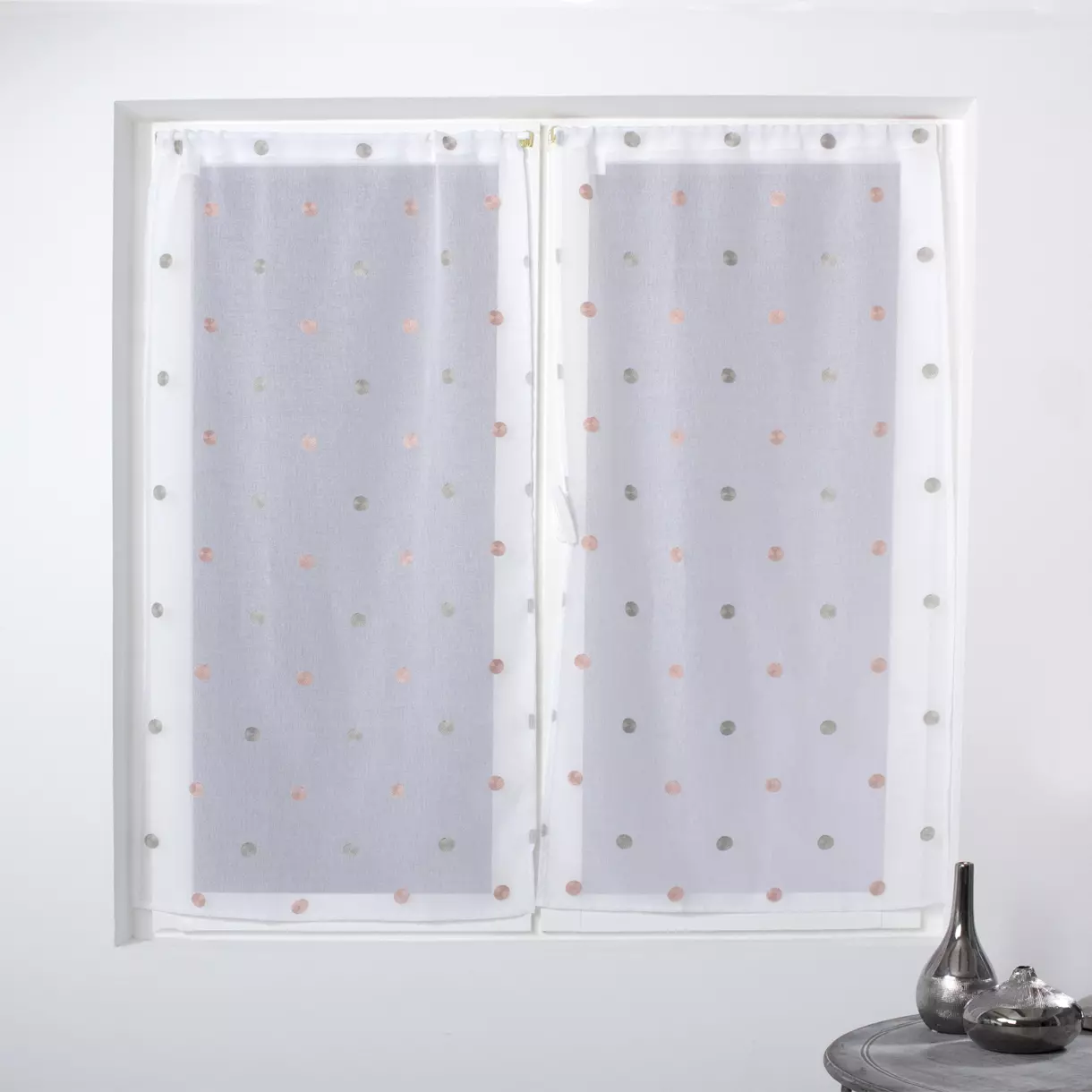 Paire de voilage (60 x 160 cm) Smarties Gris 1