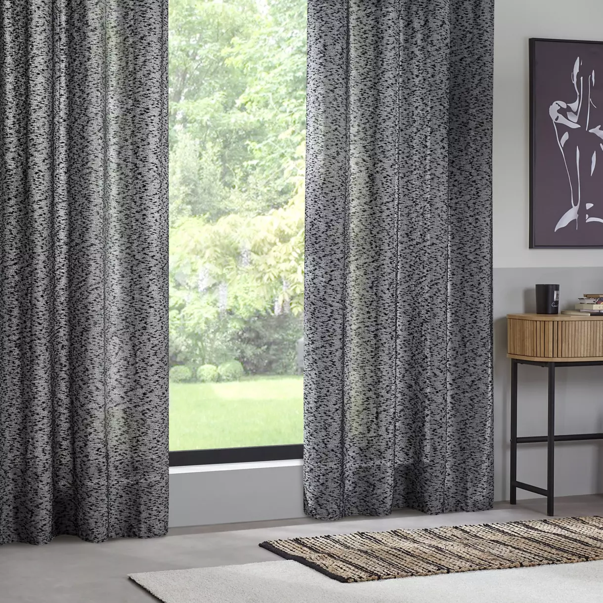 Rideau (140 X 260 cm) Aska Noir 1