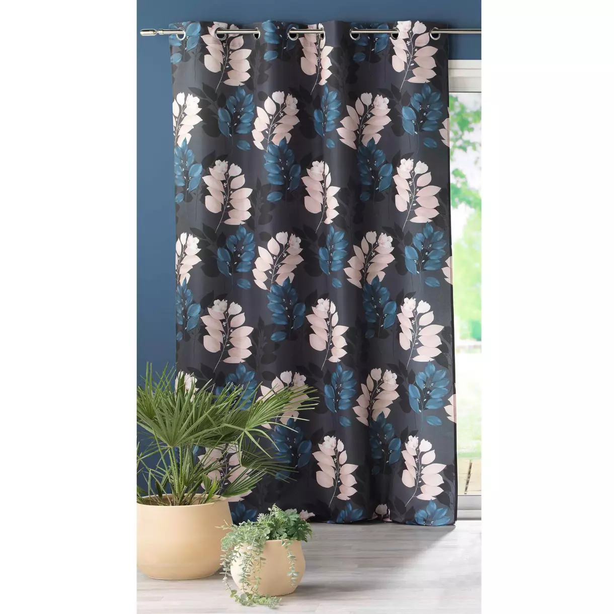 Cortina  semi-opaca(140 x 280 cm) Belline Azul 1