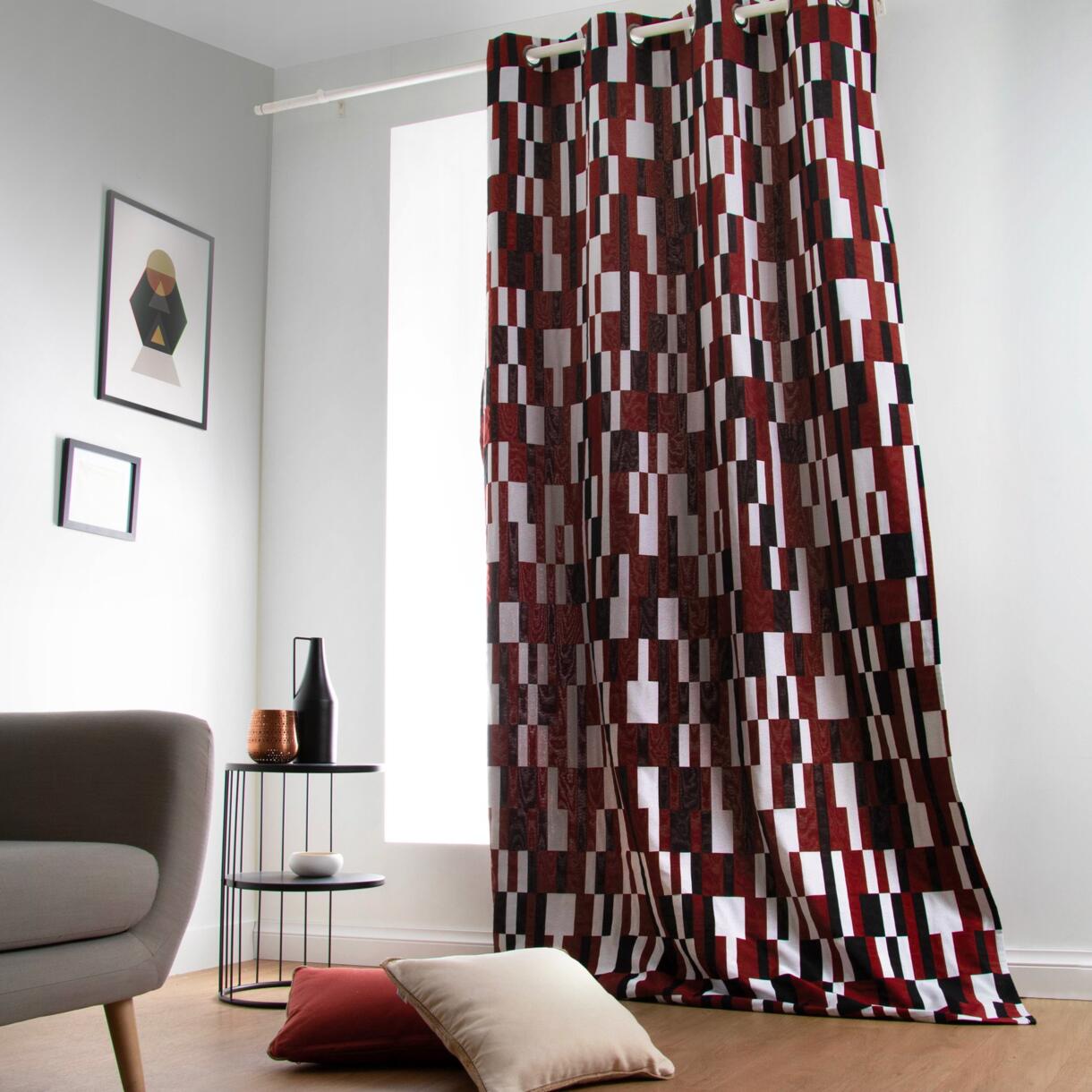 Vorhang (140 x 260 cm) Domino Rot 1