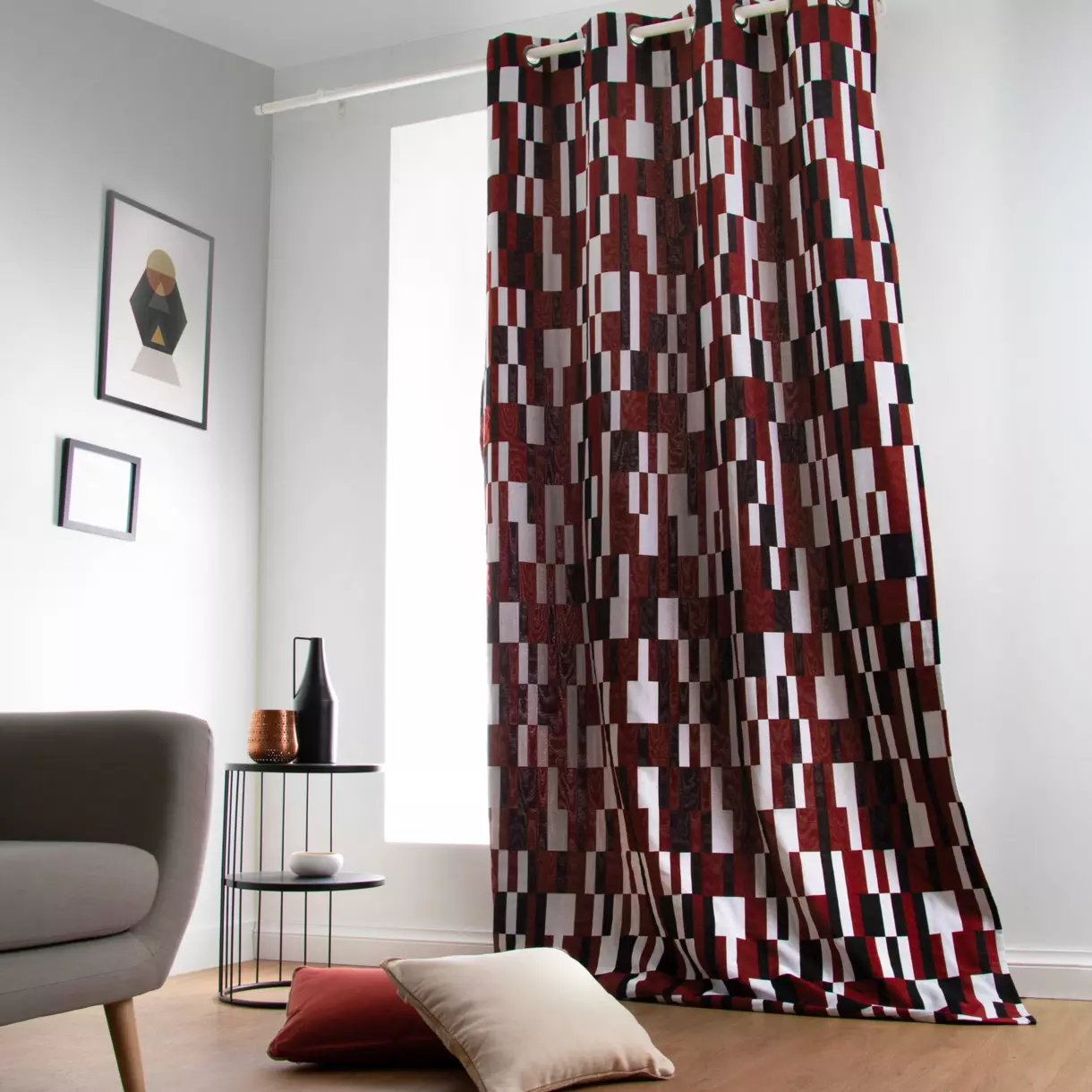 Cortina semi-opaca (140 x 260 cm) Domino Rojo 1