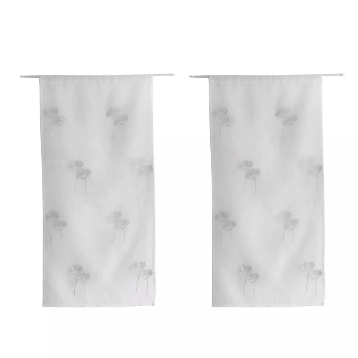 Par de visillos bordados (60 x 90 cm) Cosmos Blanco 1