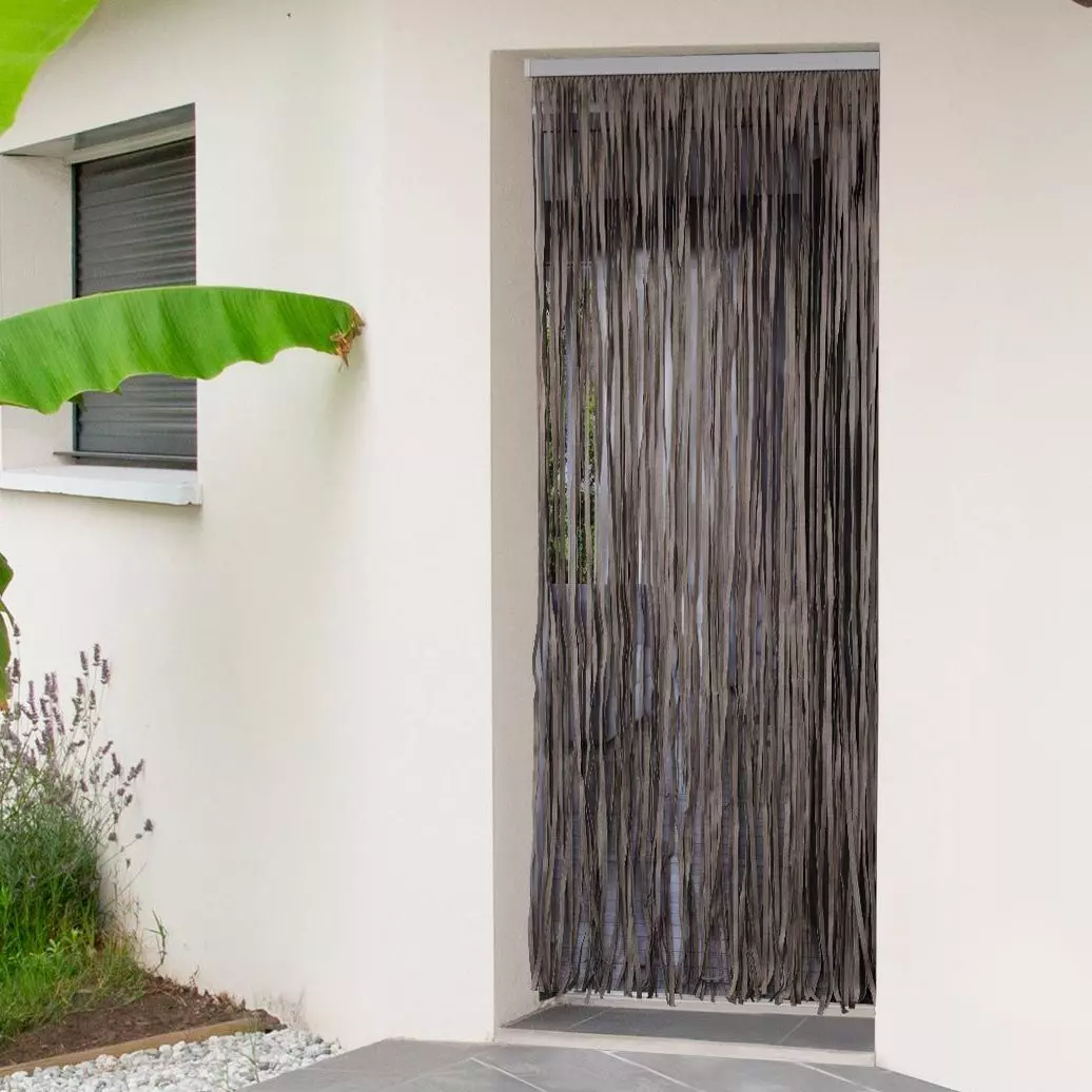 Cortina de puerta (90 x 200 cm) Lanna Topo 1