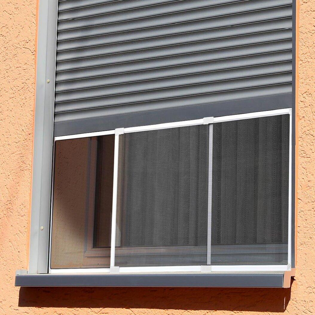 Moustiquaire fenêtre cadre extensible (H50 x L 70 / 130 cm) Blanc et gris 1