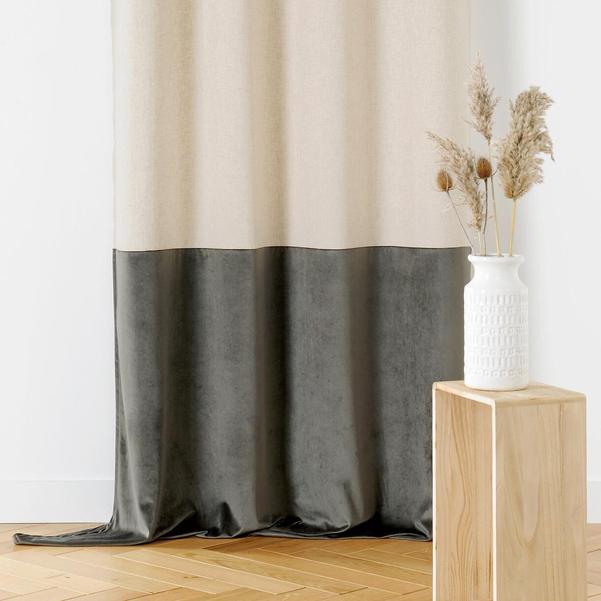 Vorhang aus Leinen (135 x 280 cm) Duolin Grau