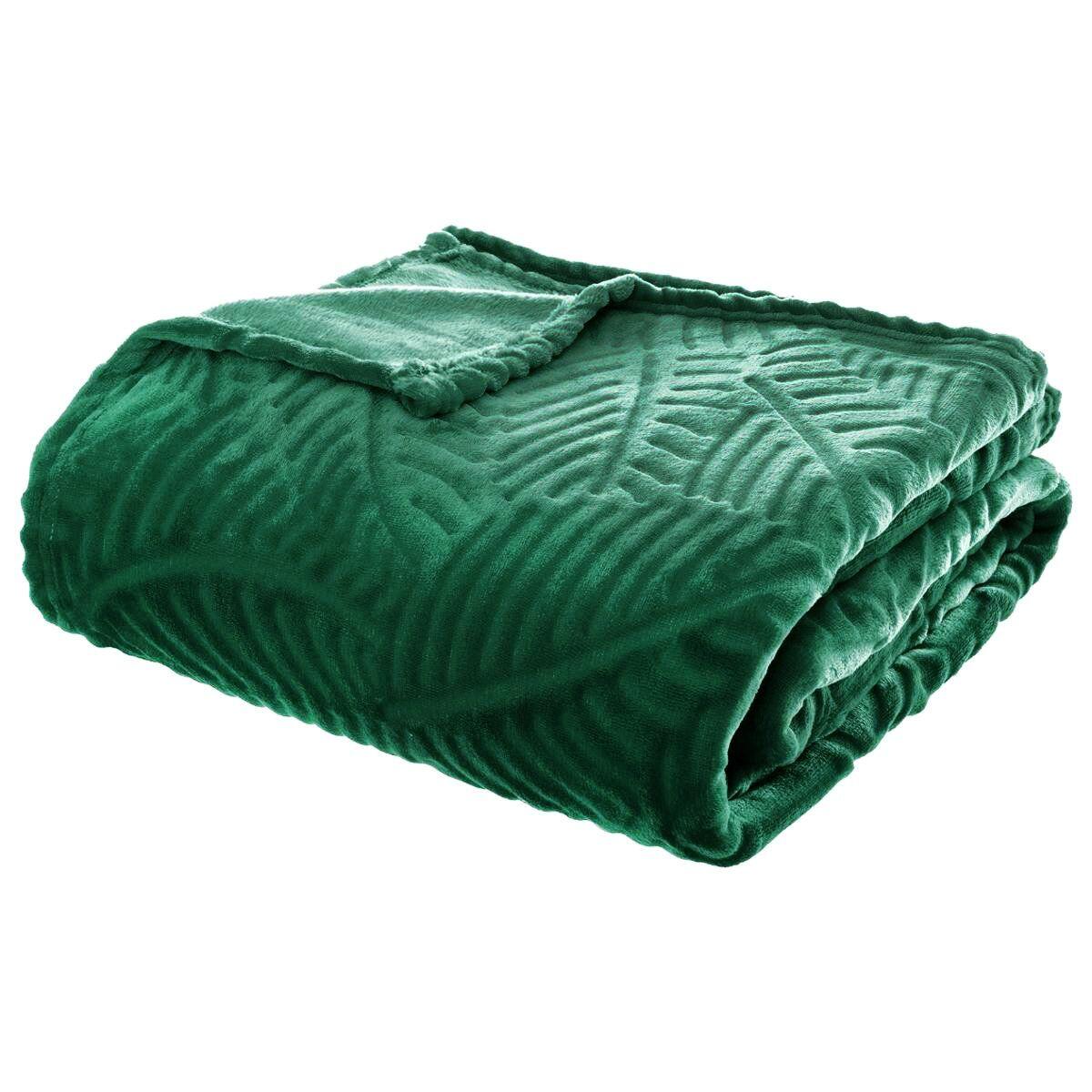 Manta suave (240 cm) 3D Feuille Verde 1