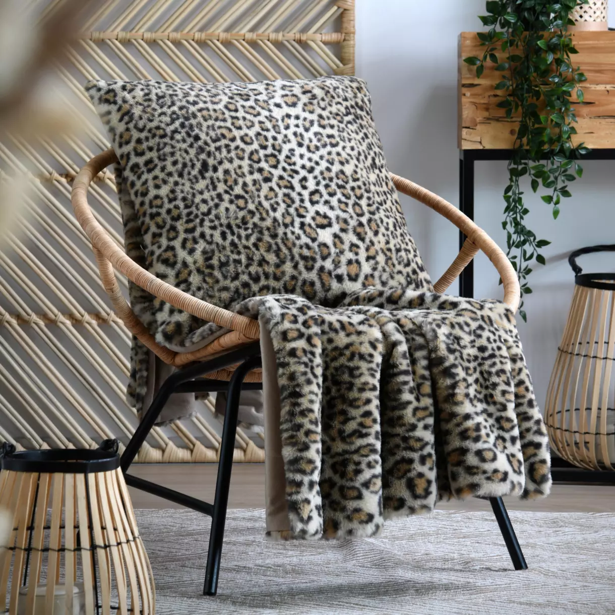 Plaid fausse fourrure (160 cm) Java Beige