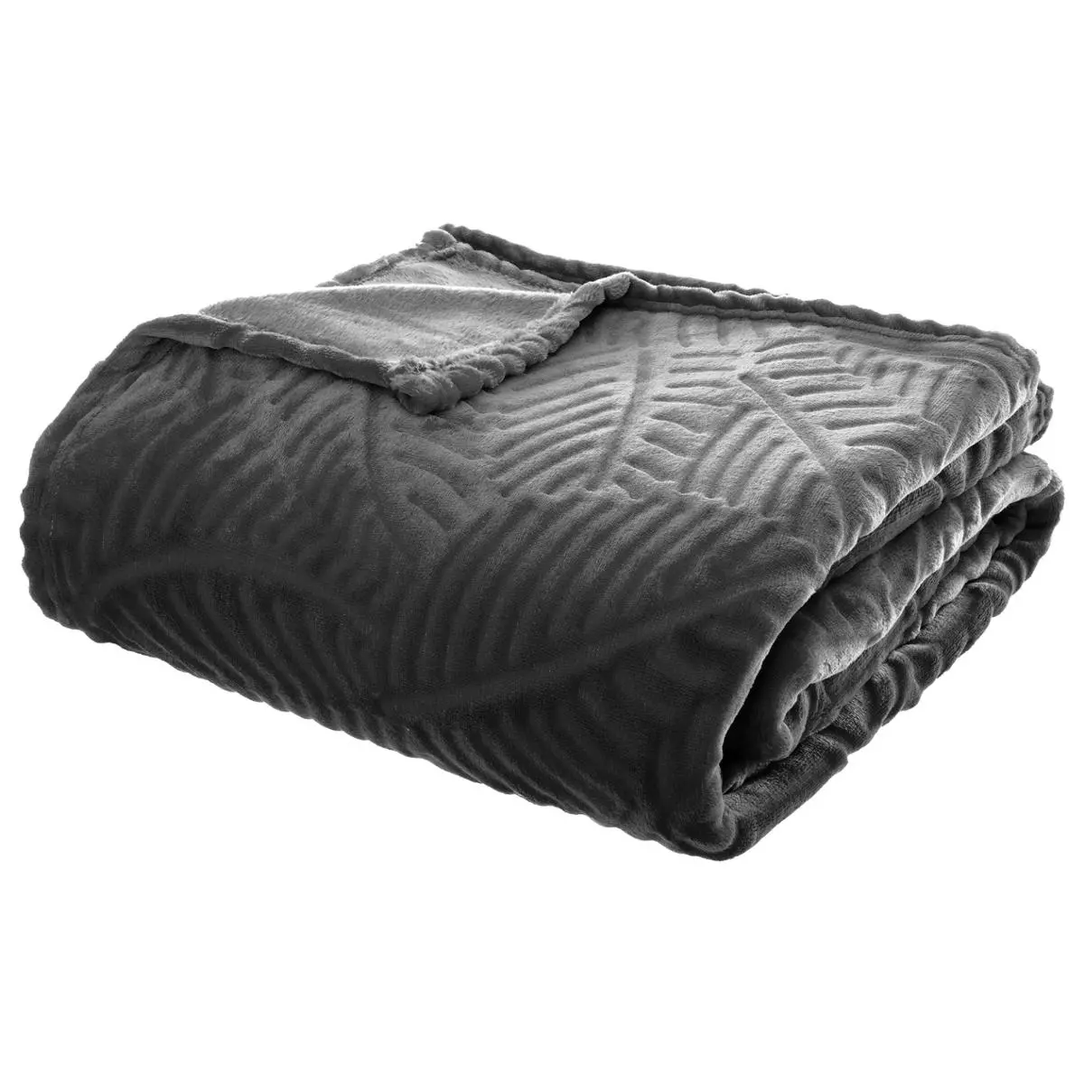 Manta suave (240 cm) 3D Feuille Gris 1