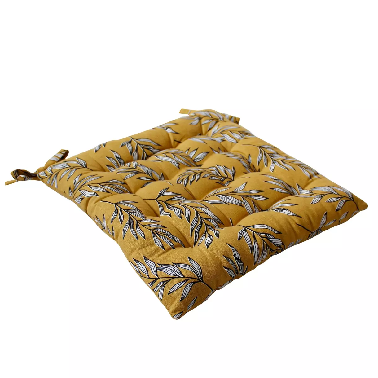 Coussin de chaise carré Lily Jaune ocre 6