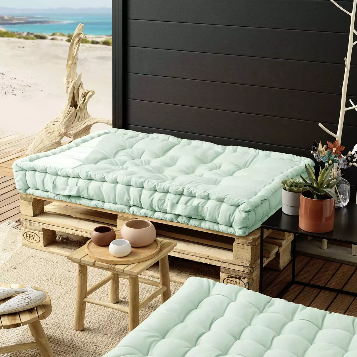 Pallet matras (L120 cm) Pixel Mintgroen 1