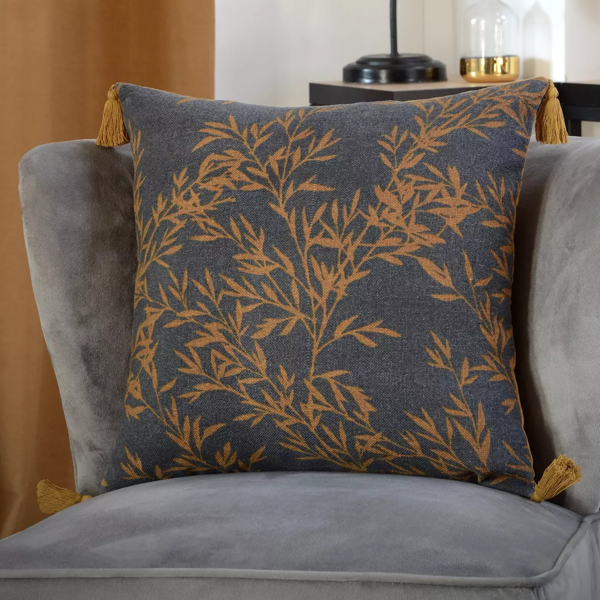 Coussin carré (40 cm) Goldy Gris 1