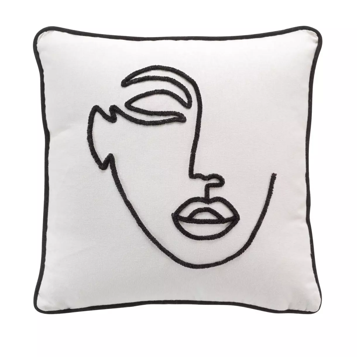 Housse de coussin carrée coton (40 cm) Demy Noire