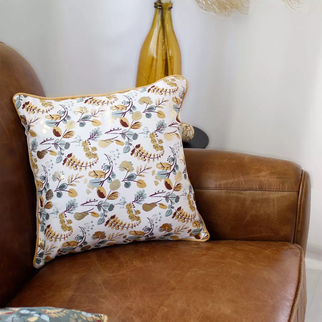 Coussin carré coton (40 cm) Ashley Blanc 1