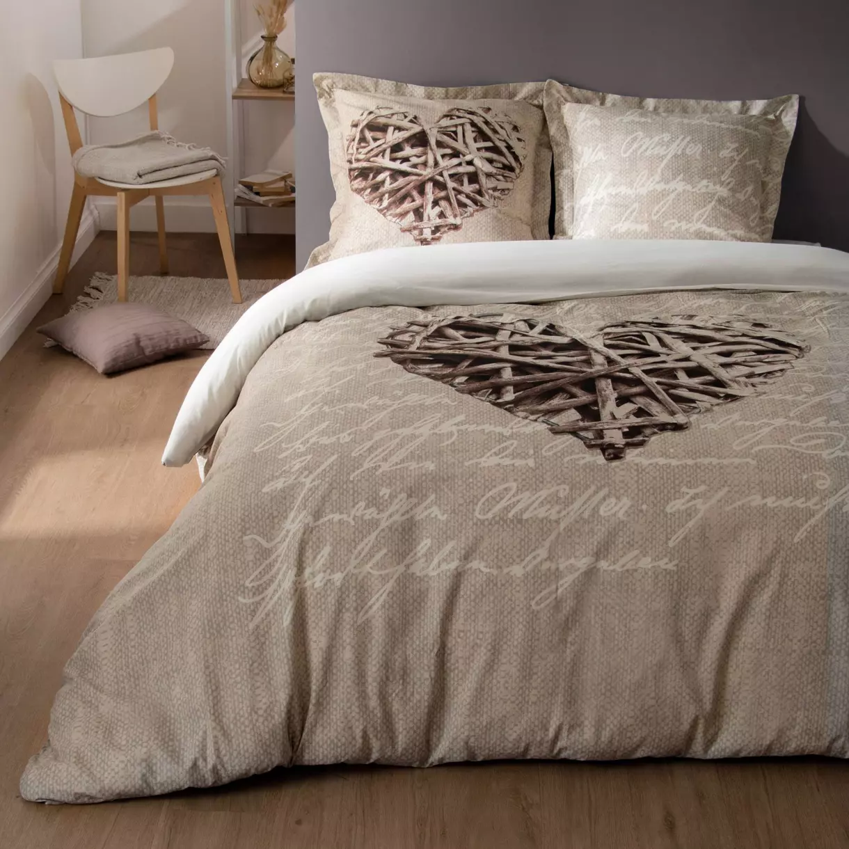 Funda nórdica y  dos fundas para almohadas cuadradas (260 cm) Woodlove 1