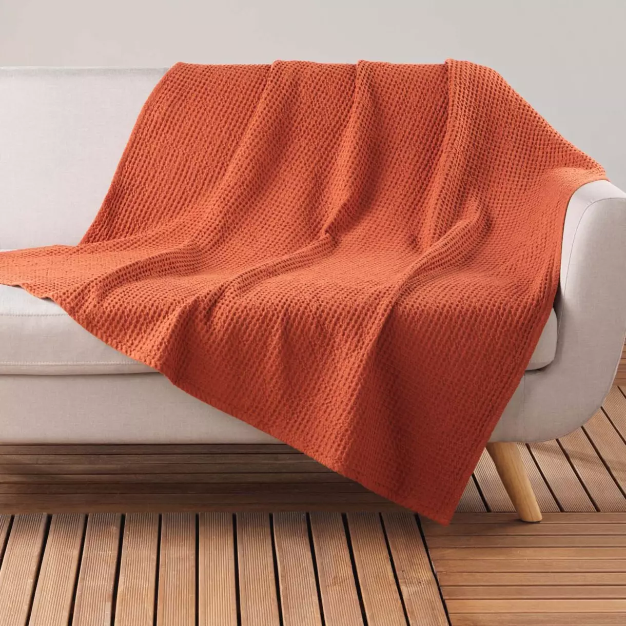 Manta suave  (150 cm) Gaufrette Terracota 1