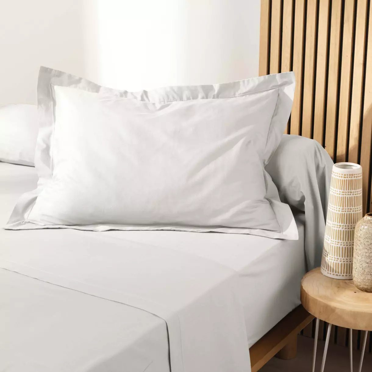 Funda de almohada rectangular en algodón bio (70 cm) Biolina Blanco 1