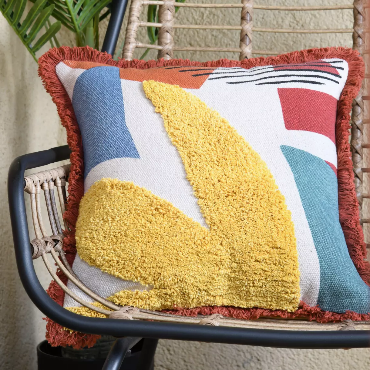 Coussin carré coton (40 cm) Varisco Jaune 1