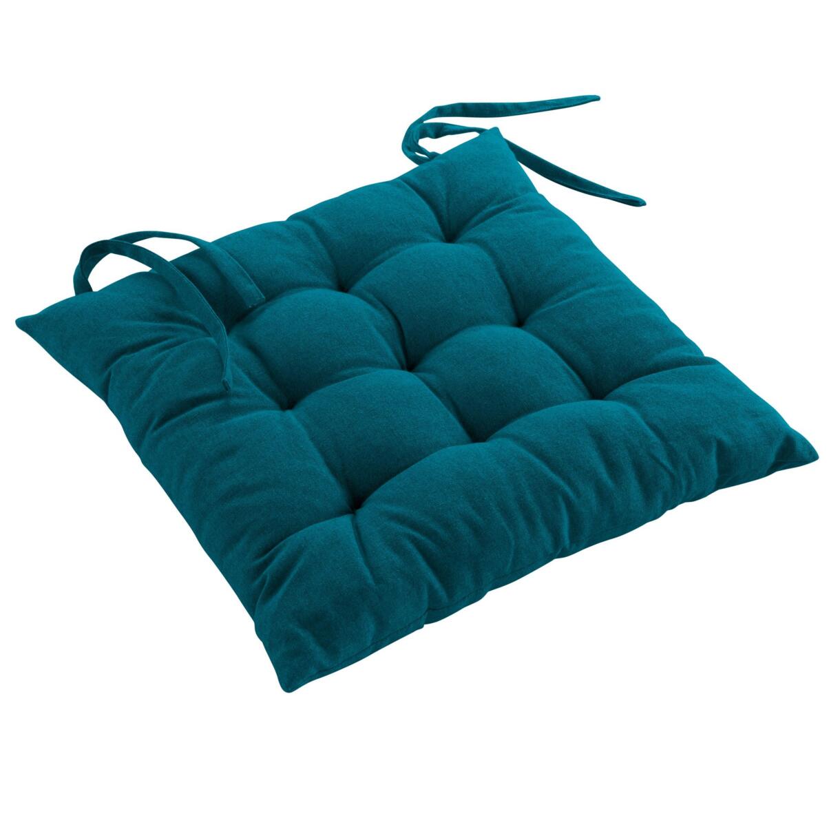Cuscino per sedia cotone riciclato Mistral Blu anatra 1