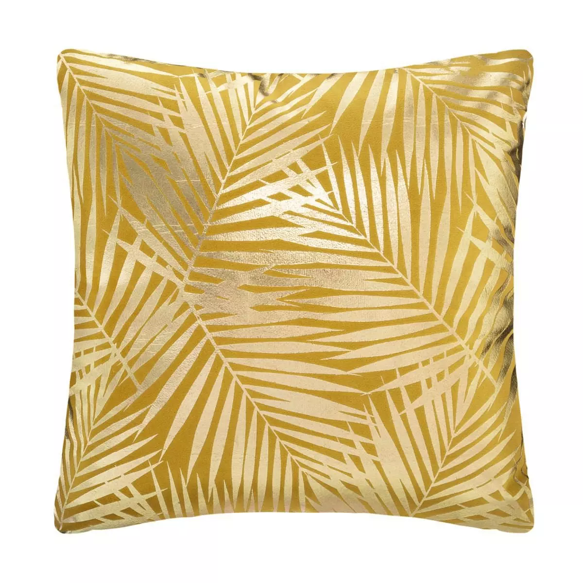 Coussin carré velours (40 cm) Or Tropic Jaune ocre 1