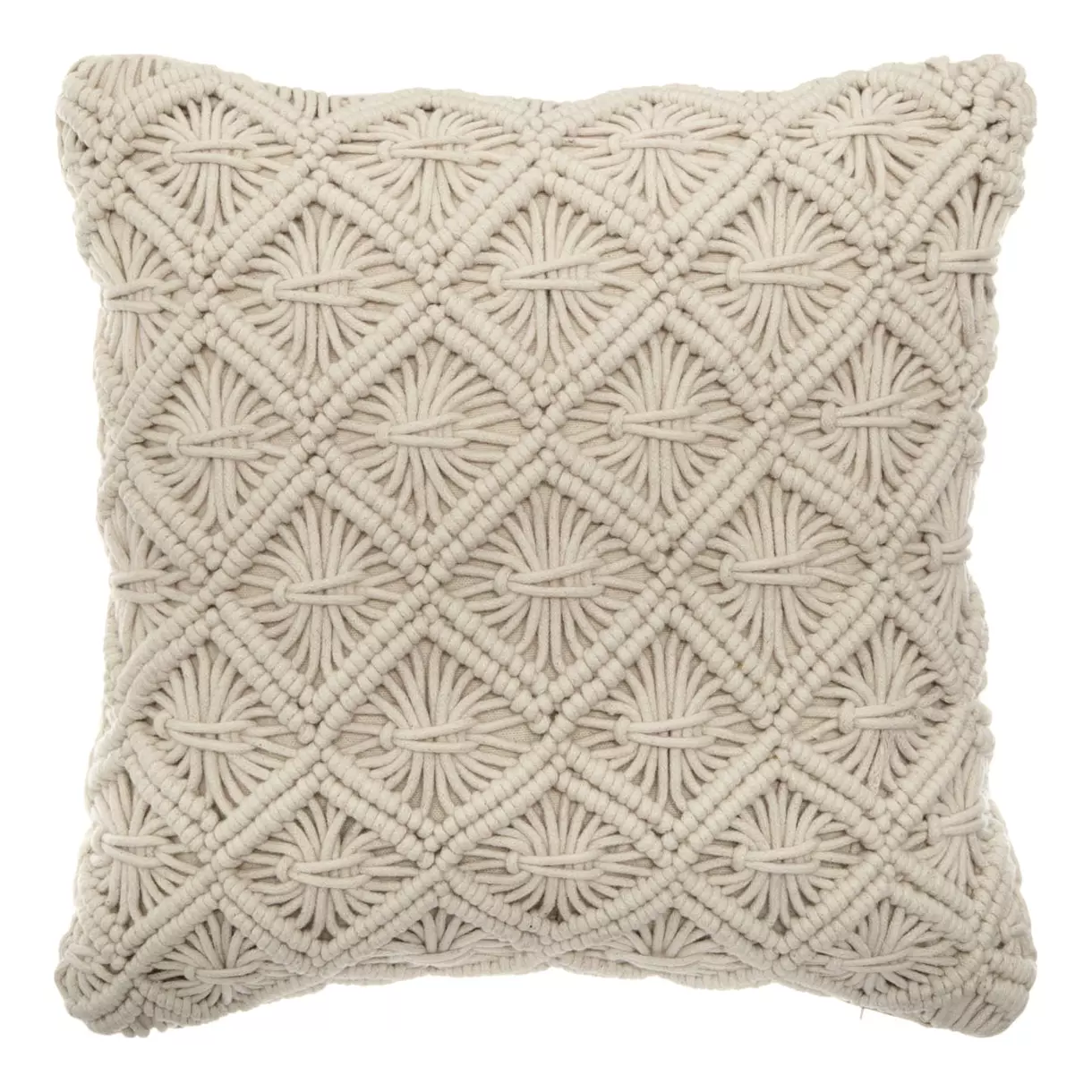 Coussin carré (40 cm) Macram Beige 6