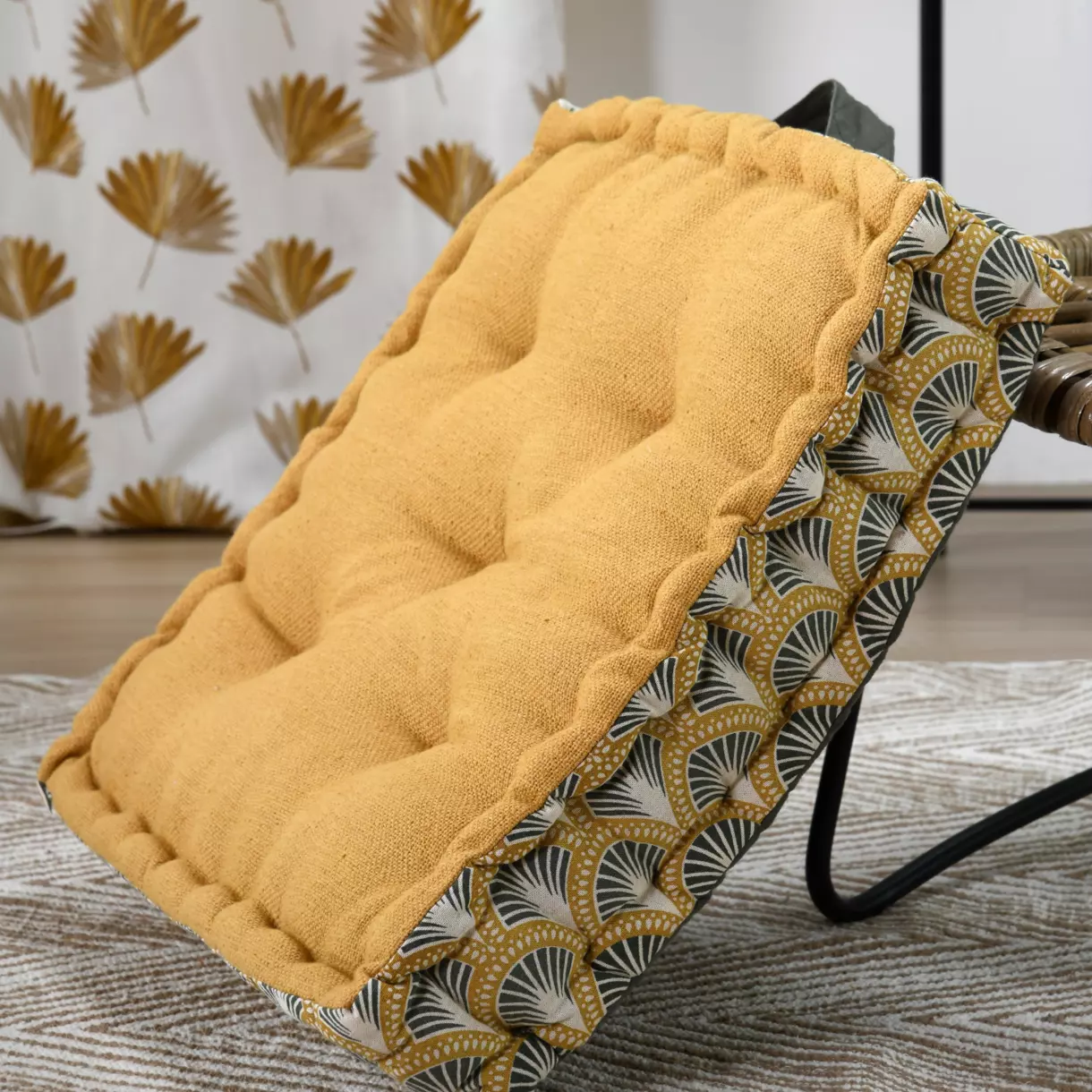 Coussin de sol (45 cm) Bako Jaune moutarde