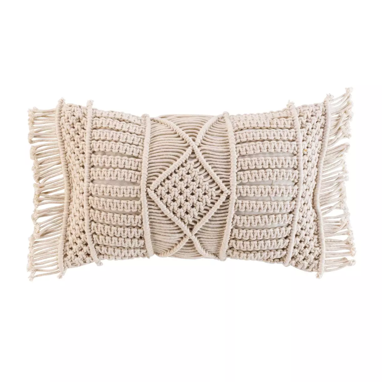 Coussin rectangulaire (50 cm) Macralina Ecru 1