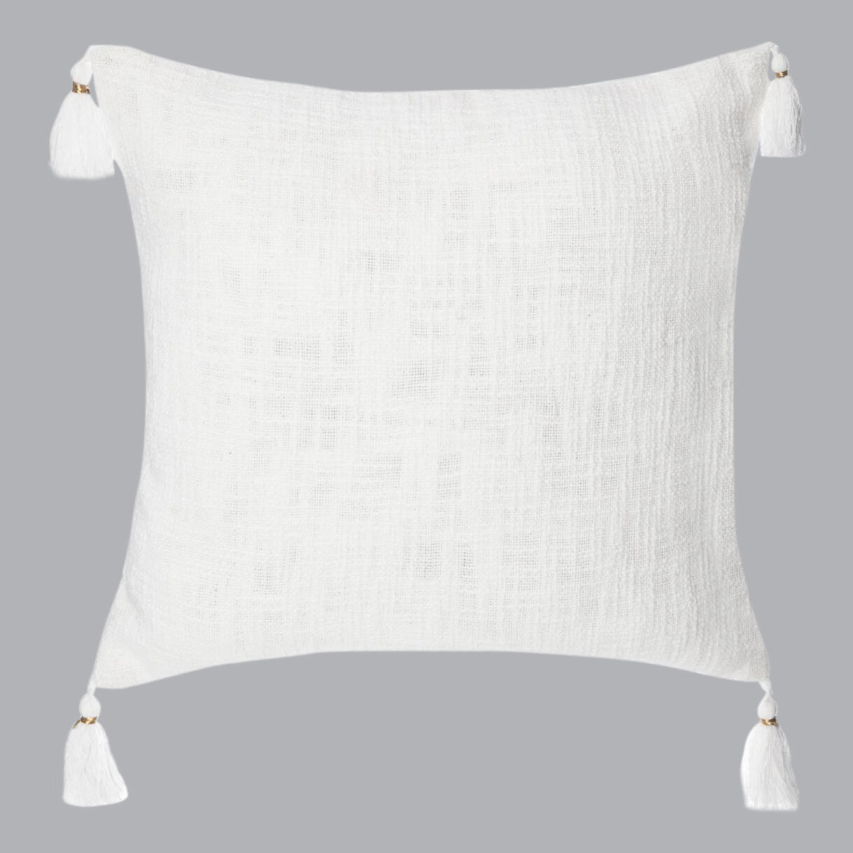 Fodera cuscino quadrato (40 cm) Slub Bianco 1
