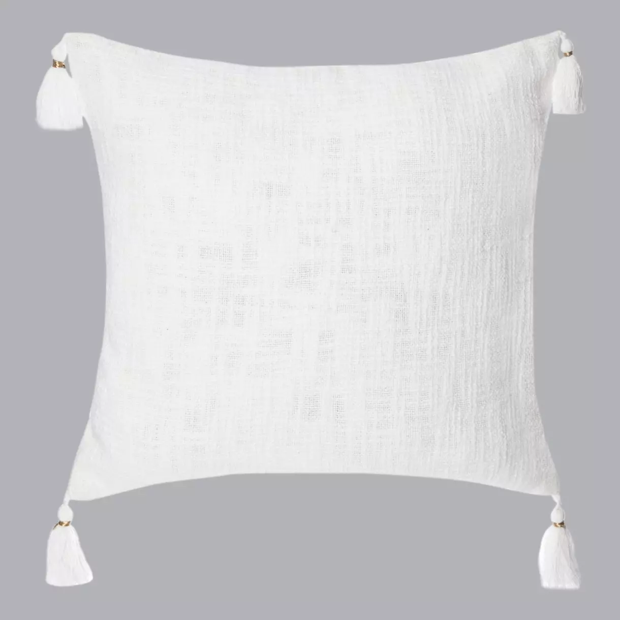 Housse de coussin carrée (40 cm) Slub Blanche 1