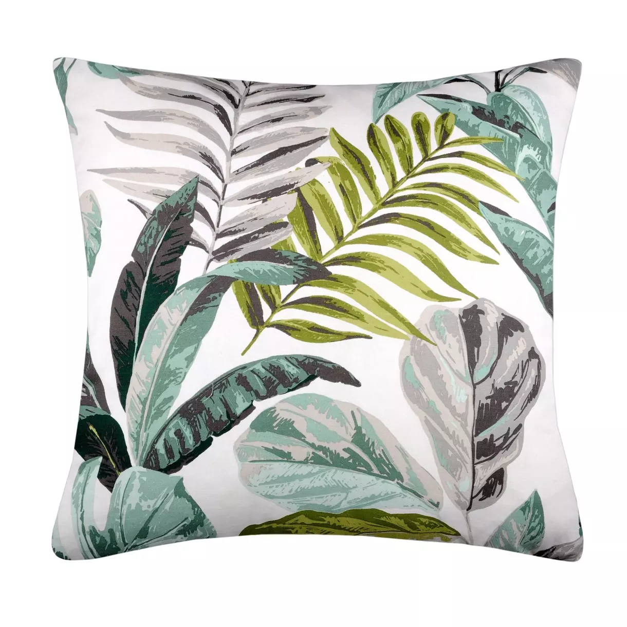 Coussin carré (60 cm) Calathea Bleu céladon 1