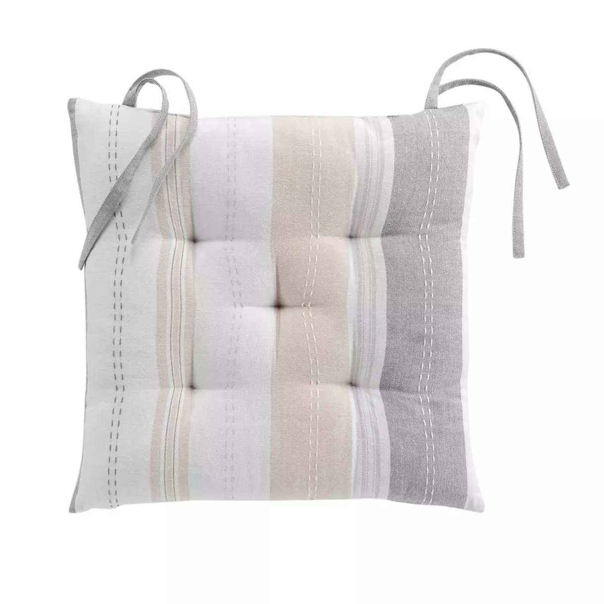 Cojín de silla cuadrado algodón reciclado Andria Beige 1