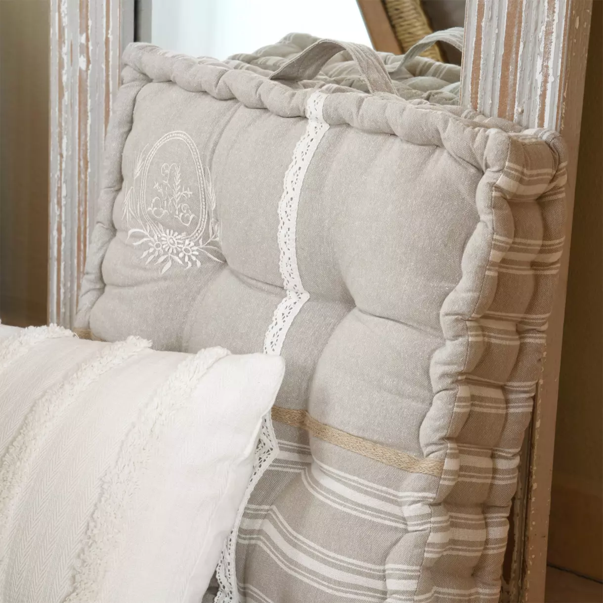Cojín de suelo (45 cm) Adelaïde Beige 1