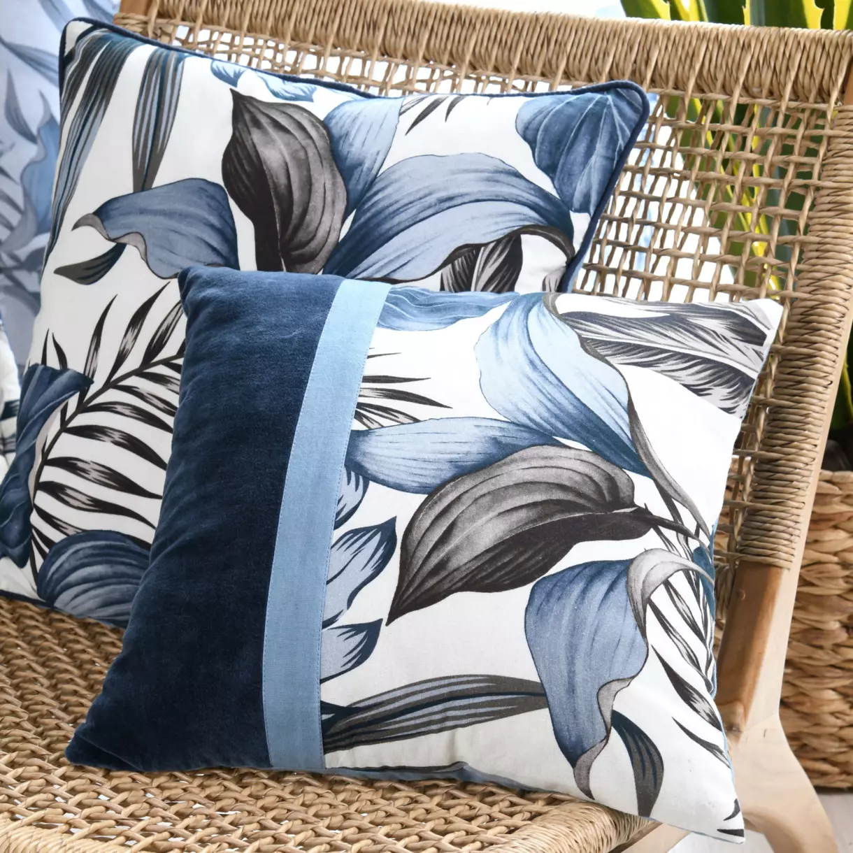 Coussin carré (40 cm) Paraiso Bleu 1