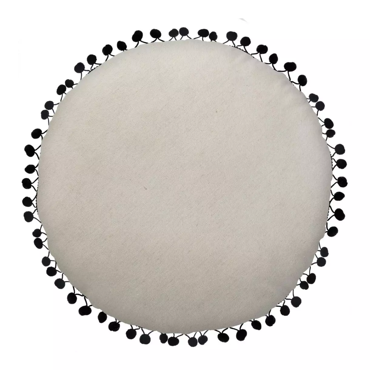 Coussin rond (40 cm) Delhi Noir et blanc 6