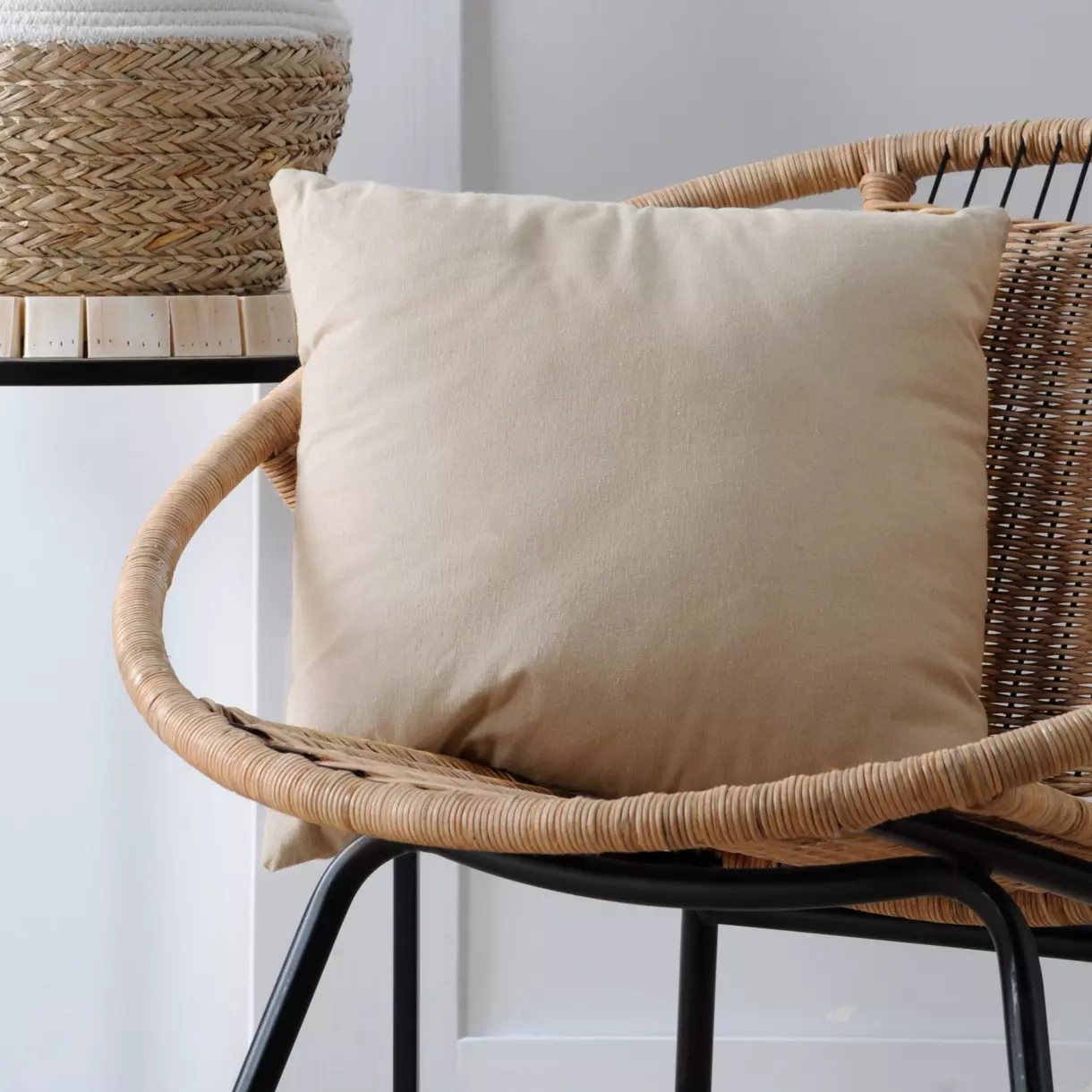 Coussin carré (40 cm) Duo Beige